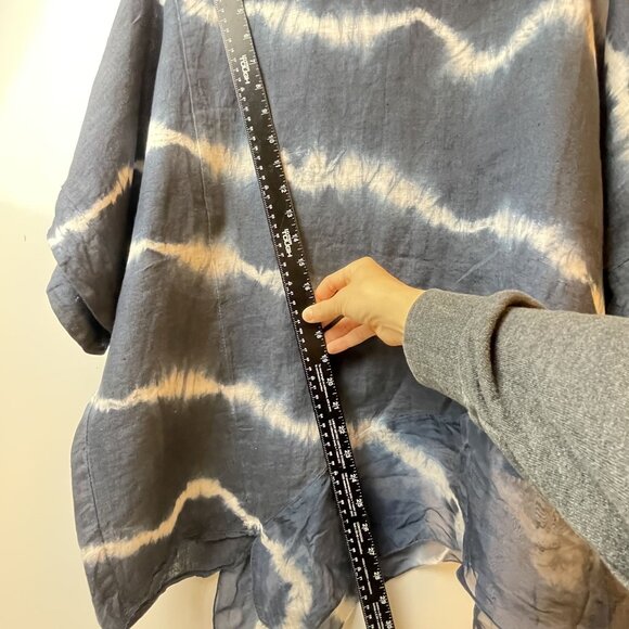 Saks Fifth Avenue Womens 100% Linen Shirt Size Medium Lagenlook Baggy Beachy - Picture 8 of 10